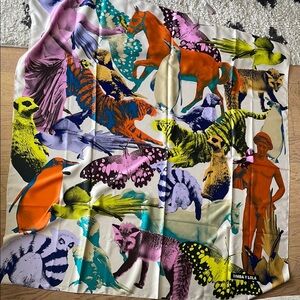 BIMBA Y LOLA Vibrant Multicolor Animal Print Scarf